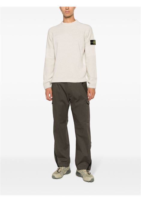 Maglione girocollo in lana beige mandorla STONE ISLAND | 7915524A3V0097
